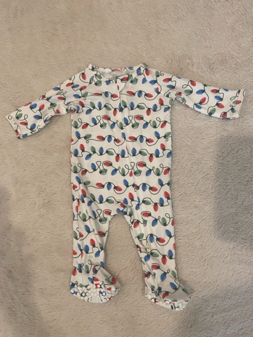 Sweet Bamboo Christmas Lights Zip Footie Pajamas Newborn Bamboo Sleeper
